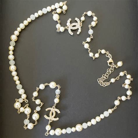 black clover necklace chanel|chanel pearl necklace retail price.